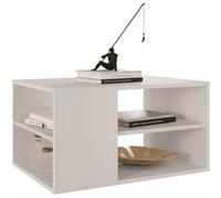 Table Basse Rectangle Blanche 4 Niches L 68 H 36.2 P 45 cm - L 45 x l 68 x H 36.2 cm Blanc G