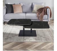 Table basse rectangle de 122x70x35cm rotative en pierre noir