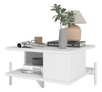 Table Basse Rectangle Pieds Métal Blanche L 51.5 H 26 P 44.5 cm - L 51.5 x l 44.5 x H 26 cm blanc G