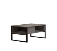 Table basse rectangulaire 2 niches de rangement effet pierre Gris, L. 100 x l. 59.7 x H. 44.4 cm