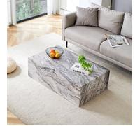 Table basse rectangulaire aspect grise avec texture 90x50x30cm-Pour salon de style moderne et luxueux-Salle de Réception ou Bureau