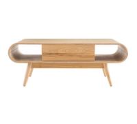 Table basse rectangulaire avec rangements scandinave bois clair L120 cm BALTIK