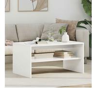 Table basse rectangulaire blanche VIDAXL 80 x 50 x 40 cm en bois d'ingénierie, étagères intégrées