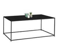 IDMarket Table basse Davis rectangulaire 113 cm métal noir mat design industriel