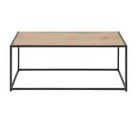 Table basse rectangulaire en MDF et métal - Noir et Beige