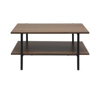 Table basse rectangulaire finition bois foncé noyer et métal noir L80 cm PIPPA