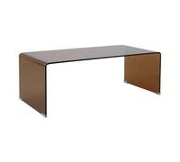 Table basse rectangulaire L110 cm en verre trempé marron Greta - Oviala