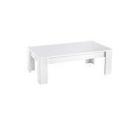 Table Basse Rectangulaire L126cm Laquée Blanc Brillant - DENAE -