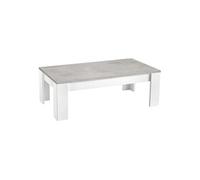 Table Basse Rectangulaire L126cm Laquée Blanc Brillant et Gris Marbré - DENAE - ALTOBUY Gris G