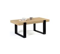 IDMarket Table basse rectangulaire Phoenix Bois et noir