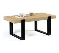 IDMarket Table basse rectangulaire Phoenix Bois et noir