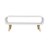 Table basse rectangulaire scandinave blanc et bois clair L118 cm TAKLA