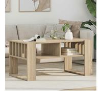 Table basse rectangulaire Vidaxl chêne Sonoma 92 x 49,5 x 45 cm - bois d'ingénierie, étagères intégrées