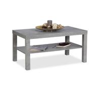 Relaxdays Table basse étagère grise effet béton