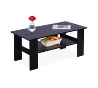 Table Basse Relaxdays, H x L x P : 53,5 x 100 x 50 cm, Table de Salon avec Rangement, Moderne, Noire