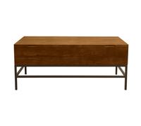 Table basse relevable bois manguier massif teinté et métal noir l110 cm ypster