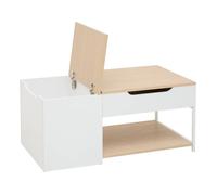 Table basse relevable + coffre Luma 90 cm blanc 5five