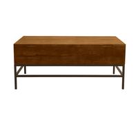 Table basse relevable industrielle bois manguier massif teinté et métal noir L110 cm YPSTER
