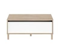 Table basse relevable MORPHOS - L 100 x P 50 x H 43,6 cm - Rectangulaire - Décor blanc / Chêne - PARISOT