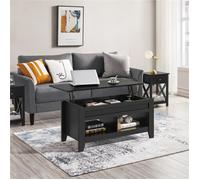 Table Basse Relevable Noir - YAHEETECH - 104 x 49 x 49 cm - Compartiment caché - Design Contemporain