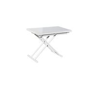 Table basse relevable rectangulaire extensible coloris blanc - Longueur 100 x largeur 50-100 cm