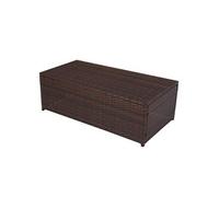Table basse RomV, polyrotin, aluminium 37x111x58cm marron, plateau PE