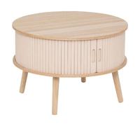 Table basse ronde 2 portes en bois NYOS - Beige