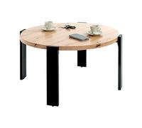 Table basse ronde 42x75 cm en bois et acier - KAEL