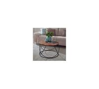 WOHNLING table basse bois massif 60 cm table de salon table basse table ronde bois