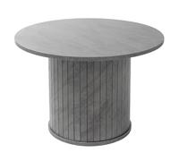 Table basse ronde Ø60x50cm plateau dépassant aspect béton gris pour café et thé