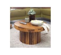 Table basse ronde 60x60x30 cm en bois de sheesham massif