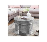 Table basse ronde 62x62x41 cm en aluminium argenté