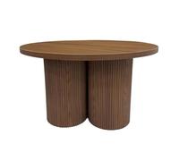 Oviala Table Basse Ronde 80 cm scandinave Bois foncé