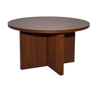 Oviala Table Basse Ronde 80 cm scandinave Effet Bois foncé