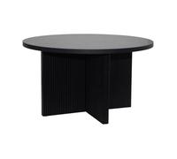 Table basse ronde 80 cm scandinave effet bois noir Cassidy - Oviala