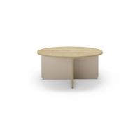 Table basse ronde 80cm en mélamine Beige