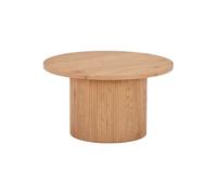 AltoBuy Ankara - Table Basse Ronde 80cm Pieds Relief MDF Effet Bois Naturel