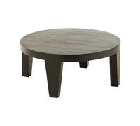 Table basse ronde 80x34 cm en bois de manguier noir