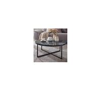 WOHNLING table basse aspect marbre table noire Ø80cm table de salon ronde métal