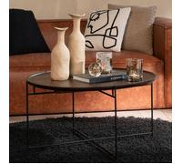 Paris Prix Table basse ronde 80×80×42 cm en manguier brun et métal
