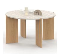 Table basse ronde ARMONIA 73 cm effet travertin