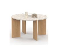 IDMarket - Table basse ronde ARMONIA 73 cm effet travertin
