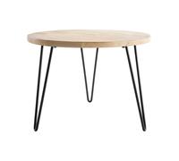 Table basse ronde bois manguier massif et métal noir D60 cm VIBES