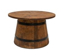 Table basse ronde CREATIVE COOPER en bois de wengé massif, forme tonneau | Ø 65 cm