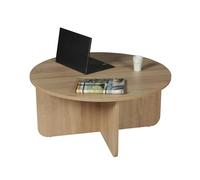 Table Basse Ronde Dali diamètre 80cm, Décor Chêne Blanchi