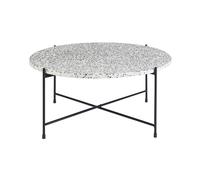 Table basse ronde design en terrazzo et métal noir D81 cm MEZZO