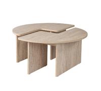 Table basse ronde duo effet travertin 90cm APIX