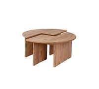 Concept Usine Tables basses Azus rondes duo emboîtables pin Atlantique 90 cm Marron