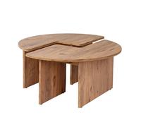 Concept Usine Tables basses Azus rondes duo emboîtables pin Atlantique 90 cm Marron