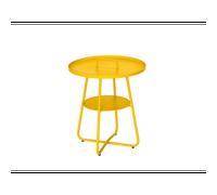 Table basse ronde en aluminium jaune thasos ø 50 cm - jardiline